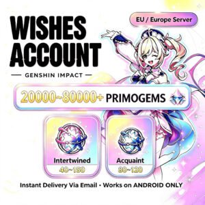 Genshin Impact Reroll Account with Primogems 100-500 Draws [Europe]